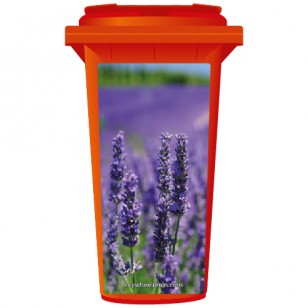 Purple Lavender Flowers Blooming Wheelie Bin Sticker Panel